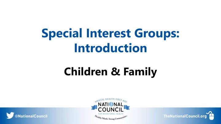 special interest groups introduction