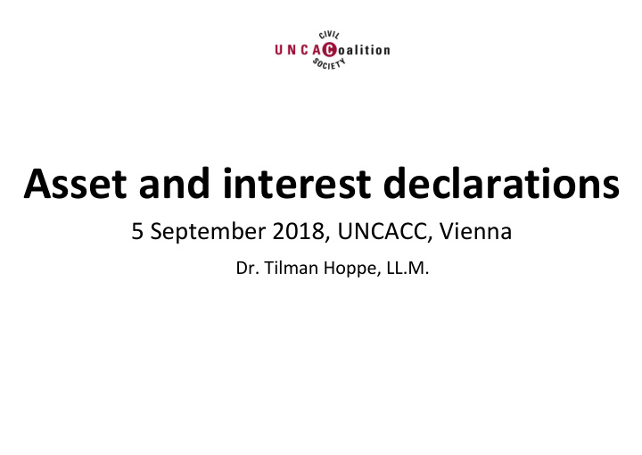 asset and interest declarations