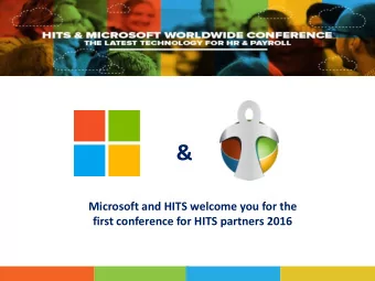&amp;  Microsoft and HITS welcome you for the  first conference for HITS partners 2016  New Era of