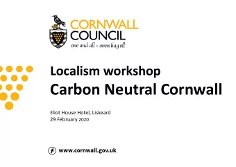 Carbon Neutral Cornwall  Eliot House Hotel, Liskeard 29 February 2020  Information Classification: