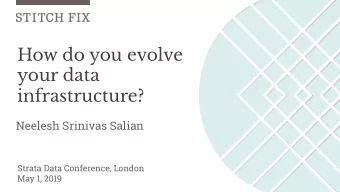 How do you evolve  your data  infrastructure?  Neelesh Srinivas Salian  Strata Data Conference,
