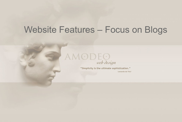 website features focus on blogs