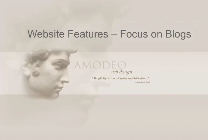 website features focus on blogs