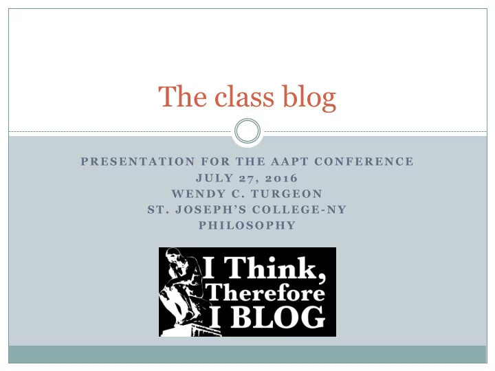 the class blog