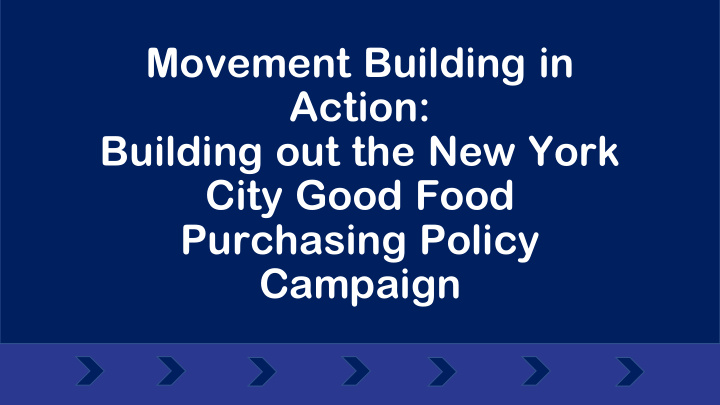 movement building in action building out the new york