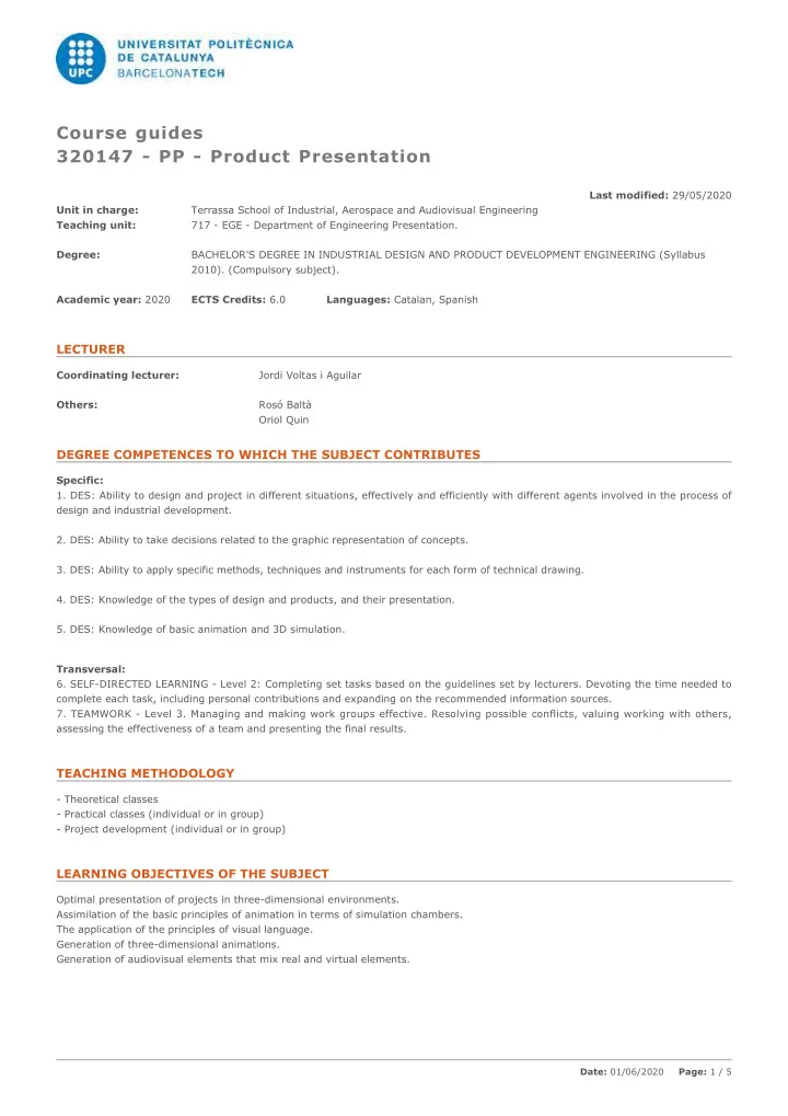 course guides 320147 pp product presentation
