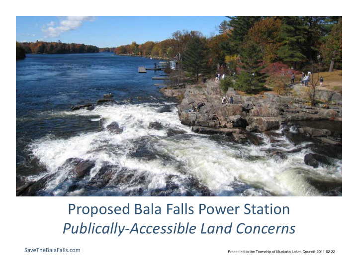 proposed bala falls power station p bli publically