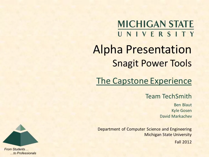 alpha presentation
