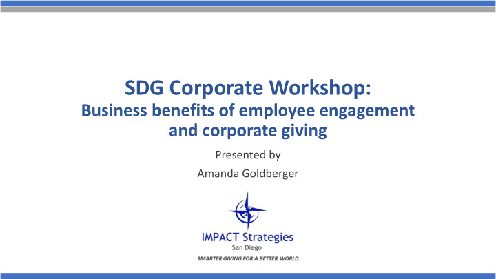 sdg corporate workshop
