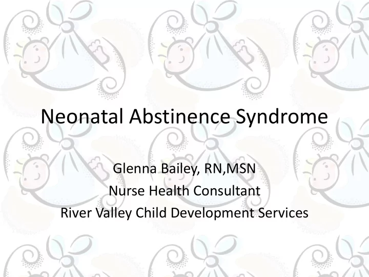 neonatal abstinence syndrome