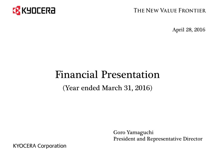 financial presentation