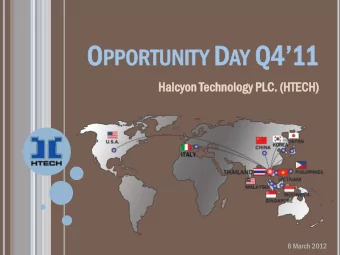 AY Q4  11 11  ORTUNIT  Halcyon  yon Technology  ogy PLC.  LC. (HTE  TECH) CH) 6 March 2012 O