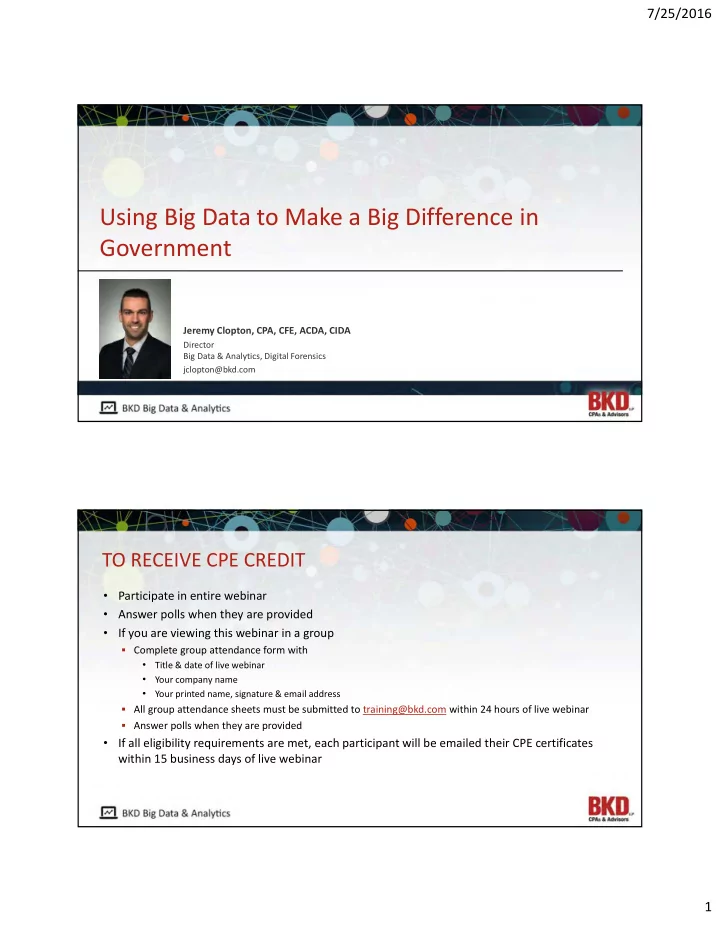 using big data to make a big difference in government