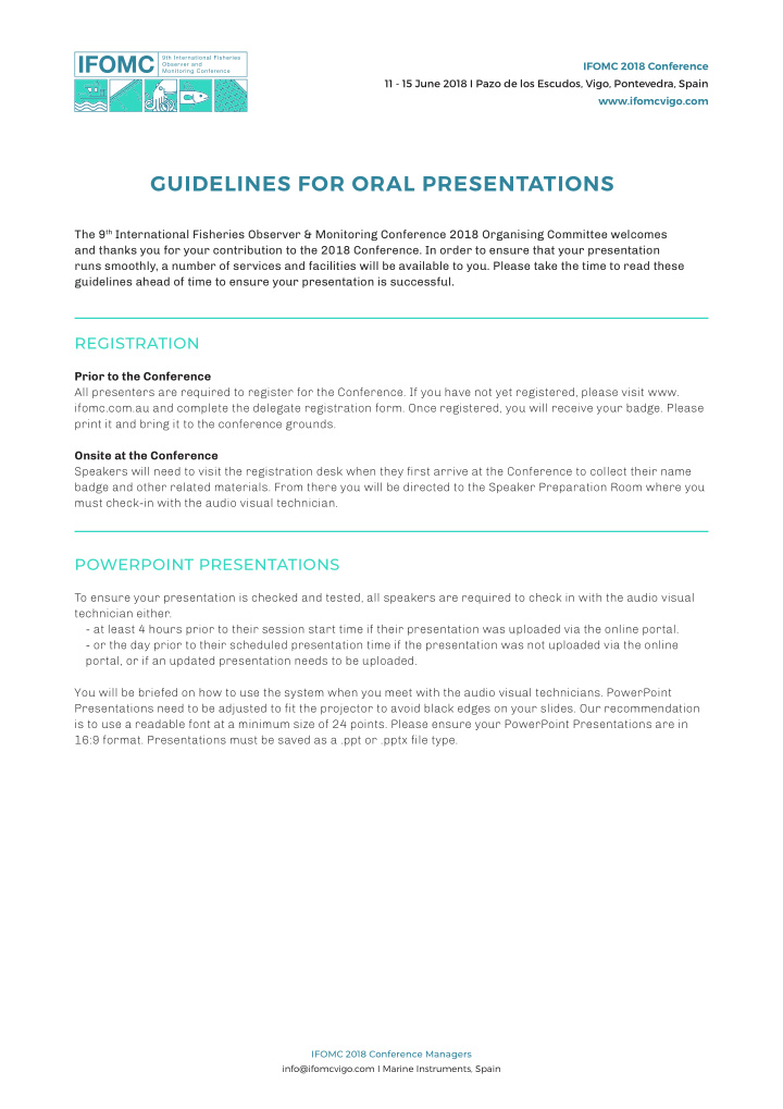 guidelines for oral presentations