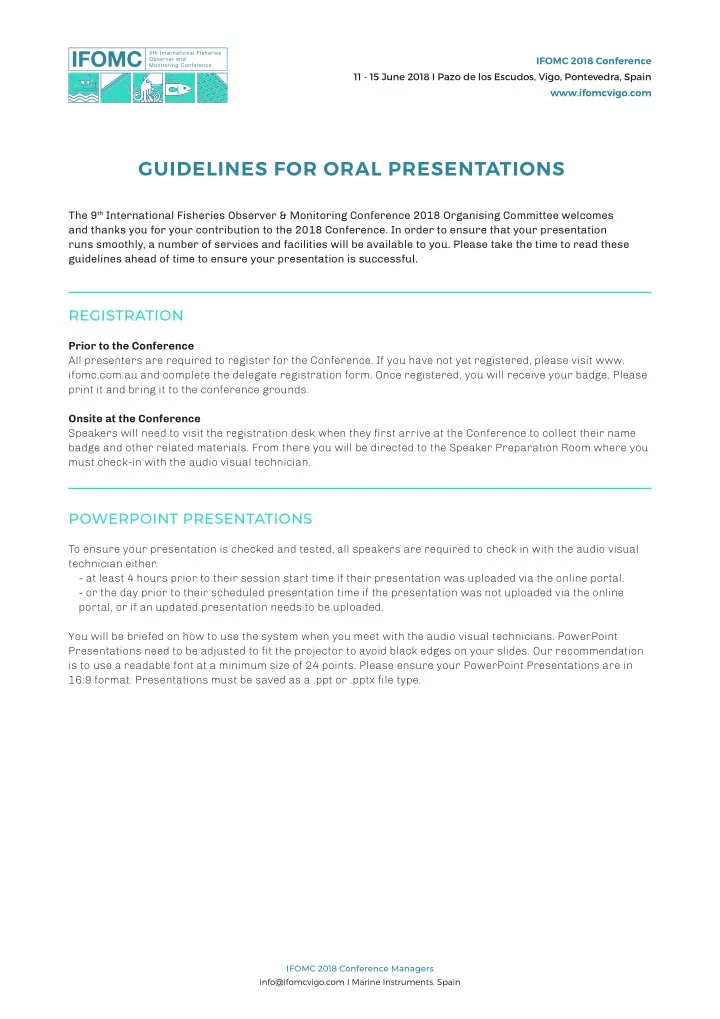 guidelines for oral presentations