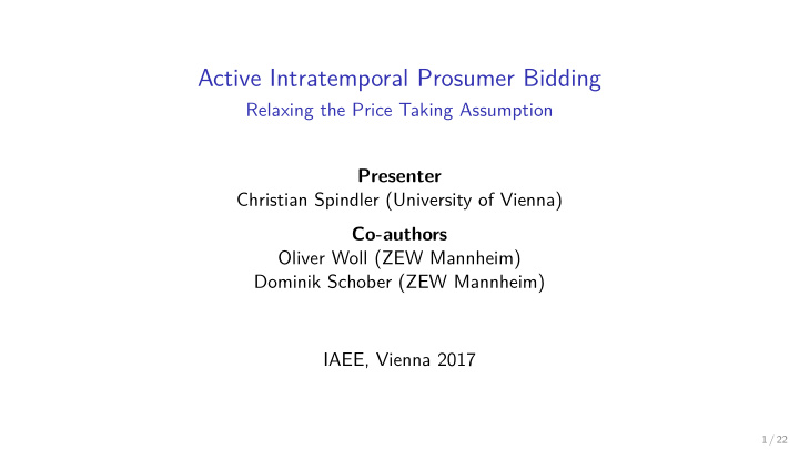 active intratemporal prosumer bidding