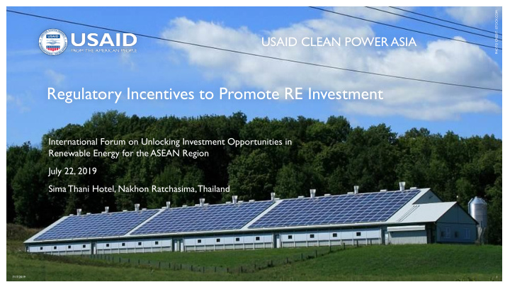 regulatory incentives to promote re investment
