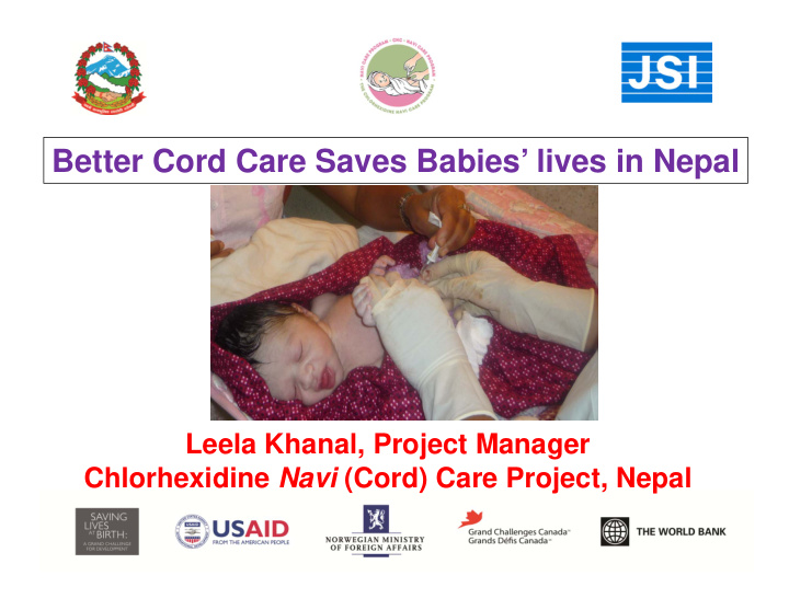 better cord care saves babies lives in nepal