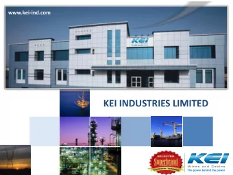 KEI INDUSTRIES LIMITED  Major Highlights    ET 500 dt 28.11.16 KEI ranking improve to 405