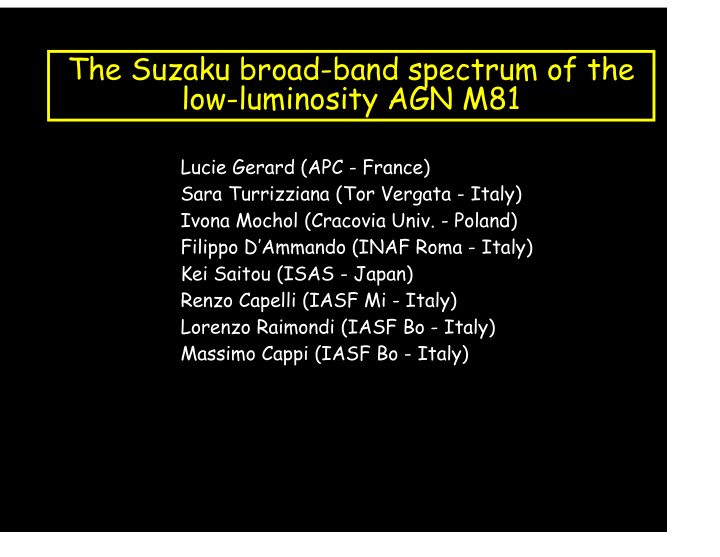 the suzaku broad band spectrum of the low luminosity agn