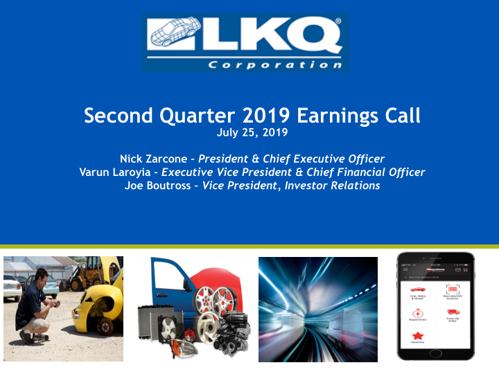 second quarter 2019 earnings call