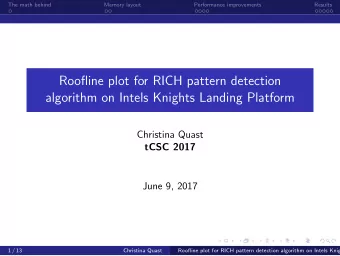 Roofline plot for RICH pattern detection  algorithm on Intels Knights Landing Platform  Christina