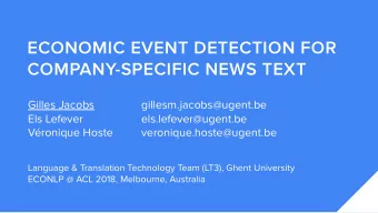 E  C  O  N  O  MI  C  E  V  E  N  T  D  E  T  E  C  T  I  O  N  F  O  R  C  O  MP  A  N  Y  -  S  P