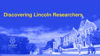 Discovering Lincoln Researchers  PBRF 2018  Showed us the impressive research being undertaken at
