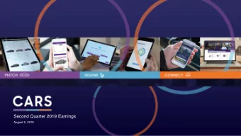 Second Quarter 2019 Earnings  August 5, 2019  Forward-Looking Statements  This presentation