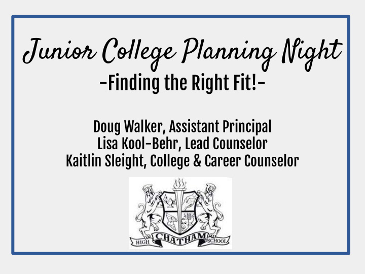 junior college planning night