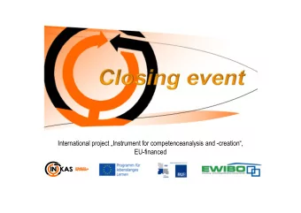 International project Instrument for competenceanalysis and -creation,  EU-financed  State of