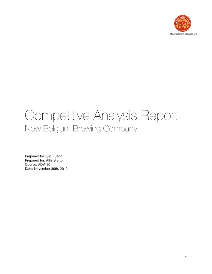 competitive analysis report