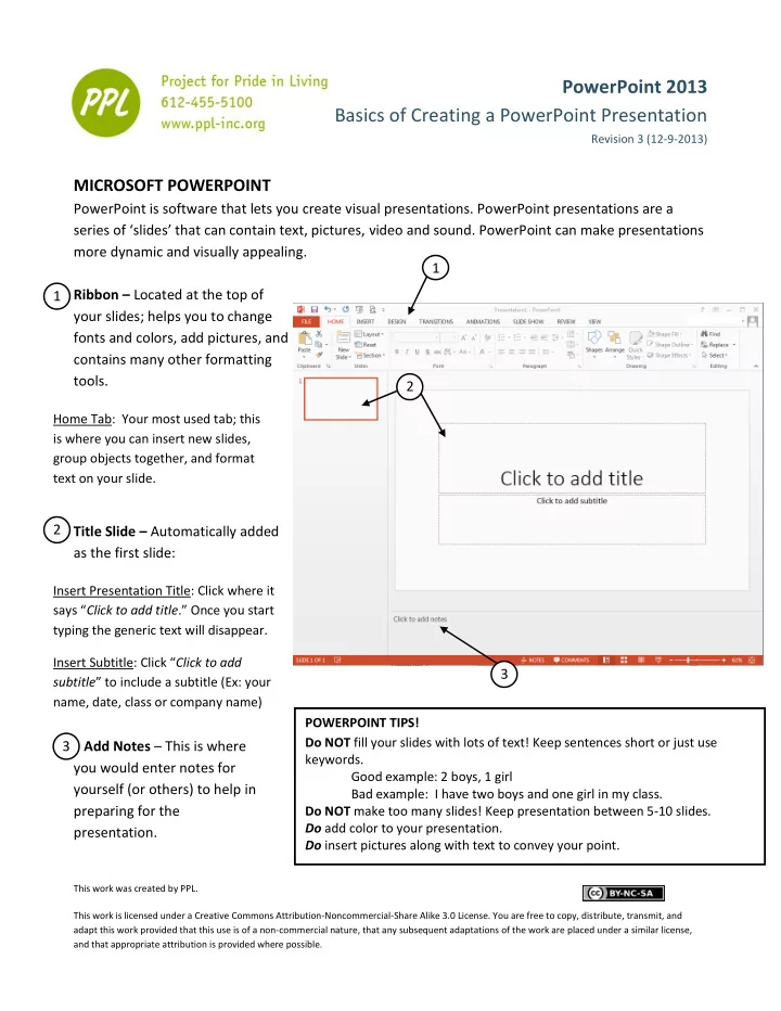 powerpoint 2013 basics of creating a powerpoint