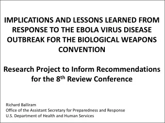 CONVENTION  Research Project to Inform Recommendations for the 8 th Review Conference  Richard