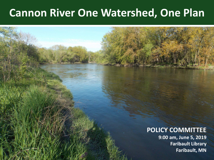 cannon river one watershed one plan