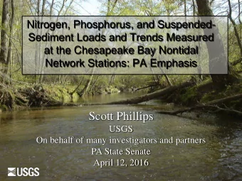Scott Phillips  USGS  On behalf of many investigators and partners  PA State Senate  April 12, 2016