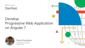Progressive Web Application  on Angular 7  Ramil Kadraliev  Lead Software Developer  Techinline Ltd