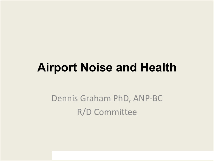 airport noise and health