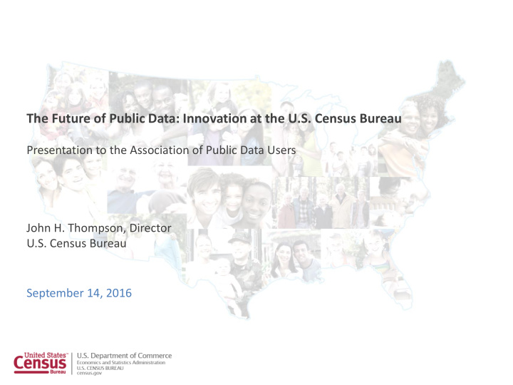 the future of public data innovation at the u s census