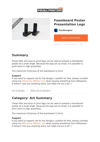 Foamboard Poster  Y  L  N  O  L  E  D  Presentation Legs  O  M  D  3  The3Designer  VIEW IN BROWSER