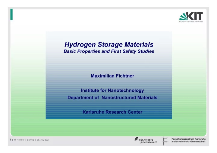 hydrogen storage materials
