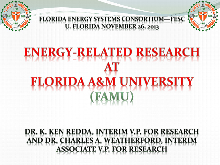 famu college of agriculture and food sciences bio fuels