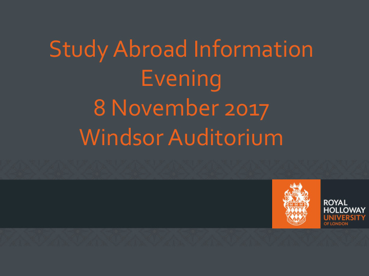 study abroad information evening 8 november 2017 windsor