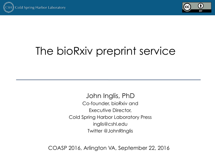 the biorxiv preprint service