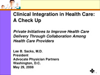clinical integration in health care a check up