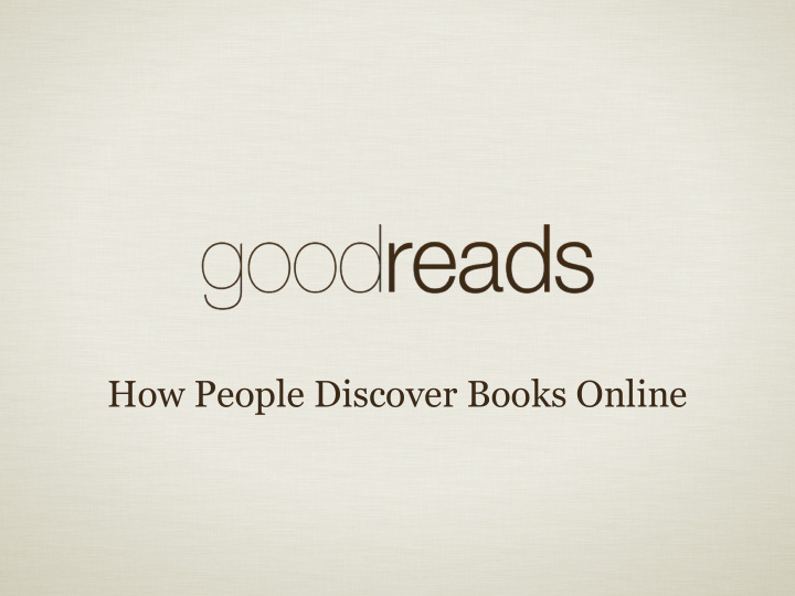 how people discover books online