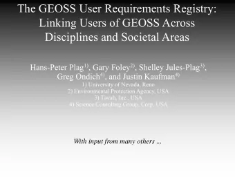 Disciplines and Societal Areas Hans-Peter Plag 1) , Gary Foley 2) , Shelley Jules-Plag 3) , Greg