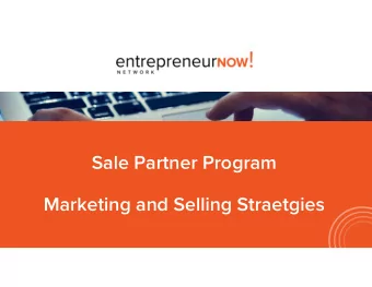Sale Partner Program  Marketing and Selling Straetgies  Overview  The ENN Approach  Our Target