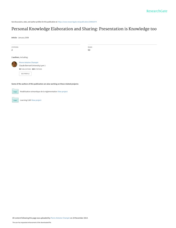 personal knowledge elaboration and sharing presentation