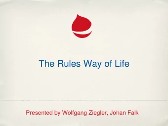The Rules Way of Life  Presented by Wolfgang Ziegler, Johan Falk  Wolfgang Ziegler // d.o. fago